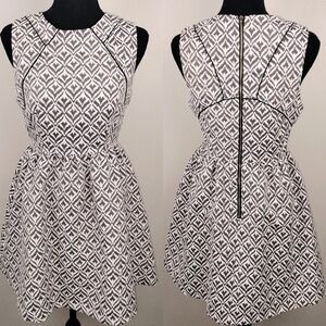 Anthropologie Under Skies The Mindy Silver Brocade Sleeveless Mini Dress